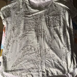 Wonderly Light Blue Leaf Print T-Shirt